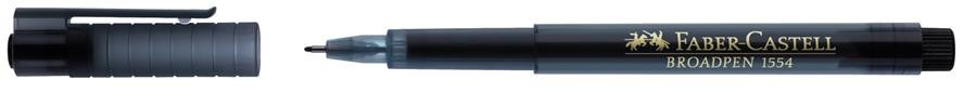 Liner 0.8 mm Broadpen 1554 Faber-Castell Negru