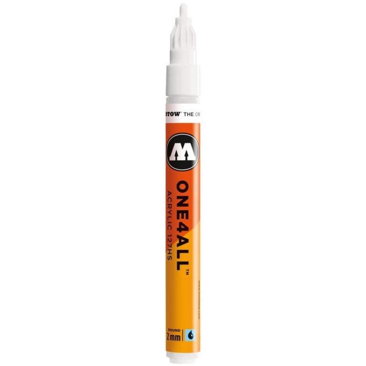 Marker acrilic Molotow ONE4ALL™ 127HS, 2 mm, signal white