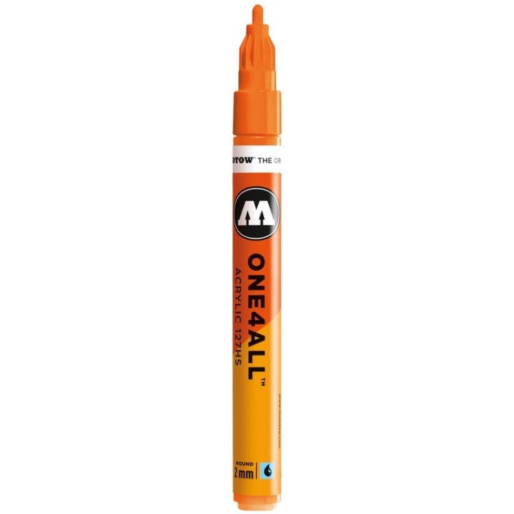 Marker acrilic Molotow ONE4ALL™ 127HS, 2 mm, neon orange fluorescent