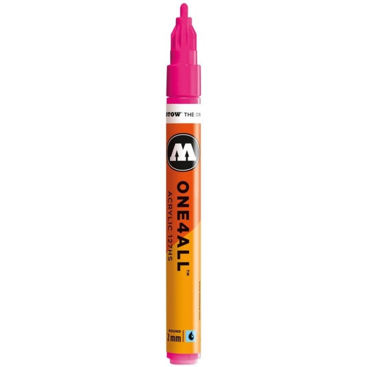 Marker acrilic Molotow ONE4ALL™ 127HS, 2 mm, neon pink fluorescent