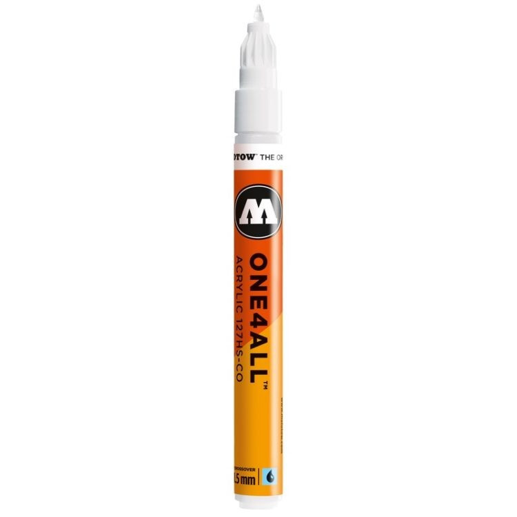 Marker acrilic Molotow ONE4ALL™127HS-CO, 1.5 mm, signal white