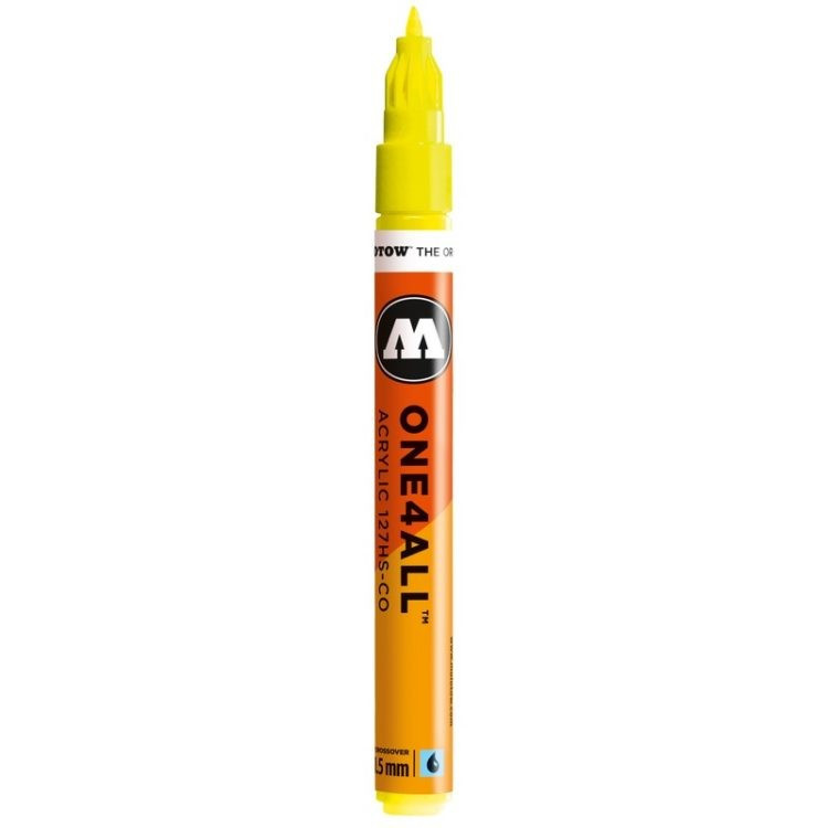 Marker acrilic Molotow ONE4ALL™127HS-CO, 1.5 mm, neon yellow fluorescent