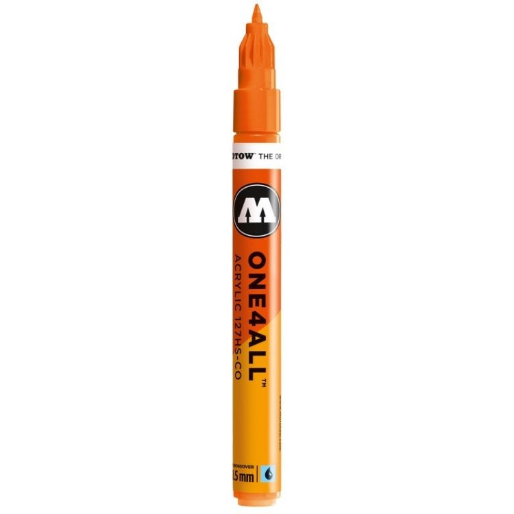 Marker acrilic Molotow ONE4ALL™127HS-CO, 1.5 mm, neon orange fluorescent