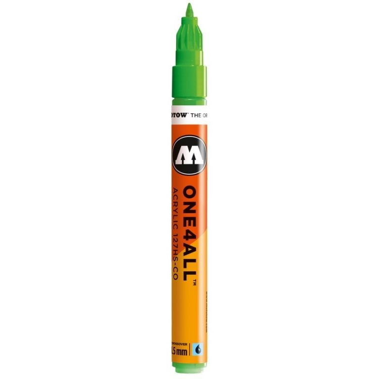 Marker acrilic Molotow ONE4ALL™127HS-CO, 1.5 mm, neon green fluorescent