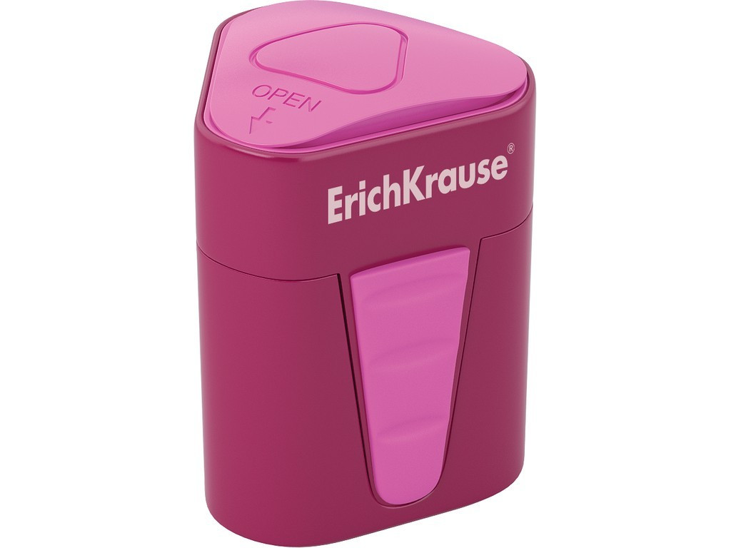 Ascuțitoare din plastic cu rezervor Erich Krause 3-Touch, Rosu