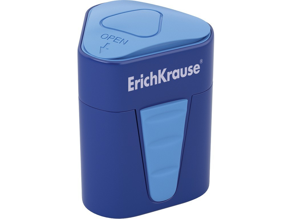 Ascuțitoare din plastic cu rezervor Erich Krause 3-Touch, Albastru