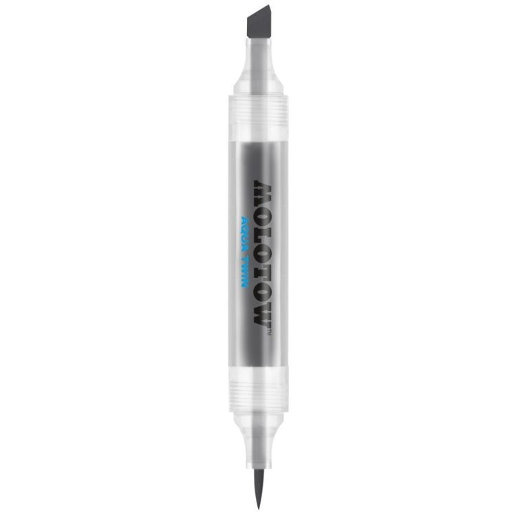 Marker Cu Vârf Dublu Molotow Aqua Twin, 1 Mm/2-6 Mm, Neutral Grey 01