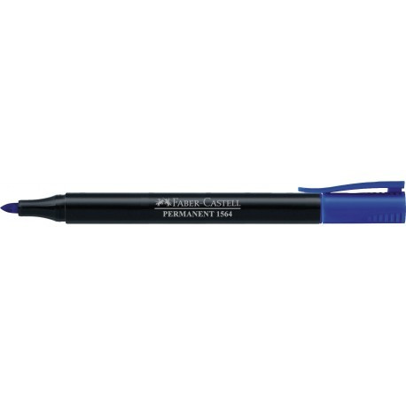 Marker Permanent Faber-Castell 1564 Slim 1.0 mm Varf Rotund - Albastru