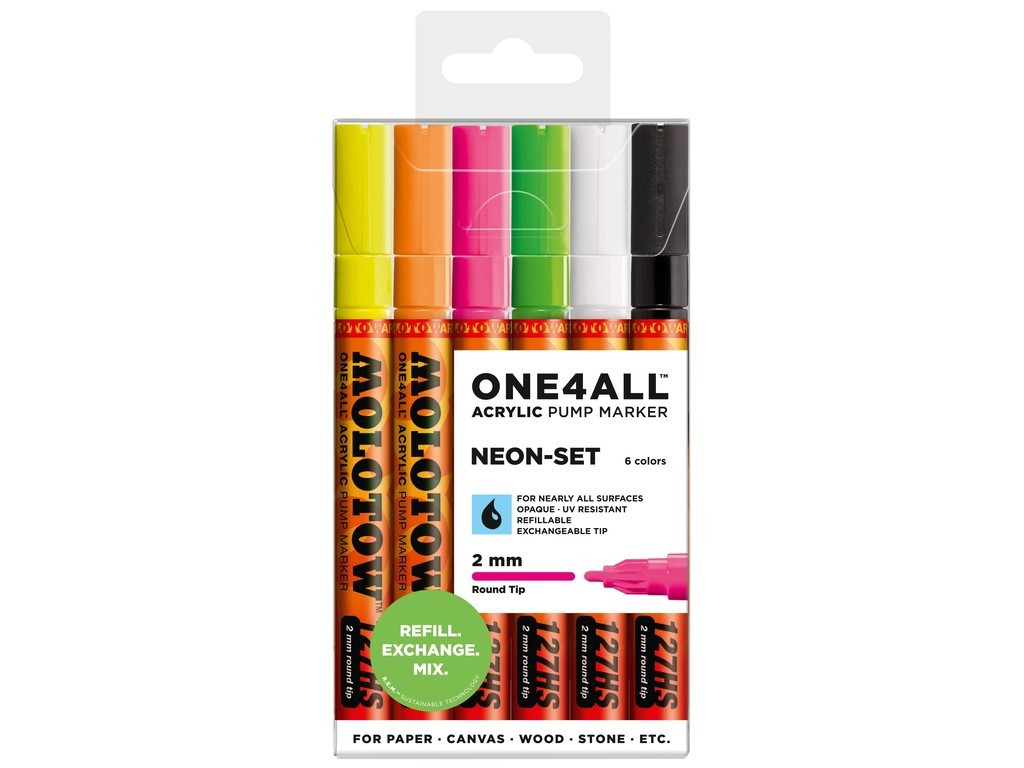 Set Markere Molotow ONE4ALL 127HS Neon-Set, 6 buc