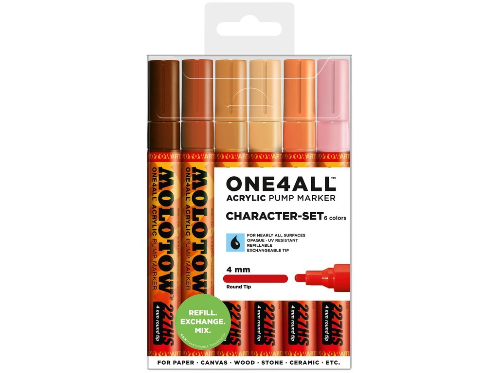 Set Markere Molotow ONE4ALL 227HS Character-Set, 6 buc