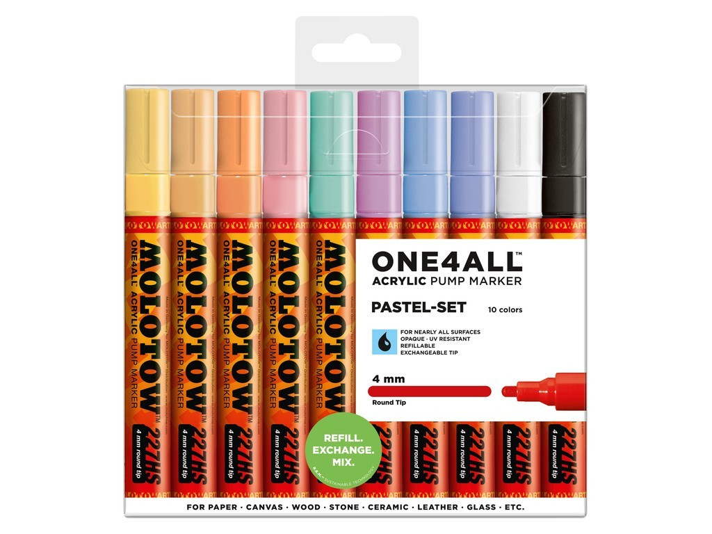 Set Markere Molotow ONE4ALL 227HS Pastel-Set, 10 buc