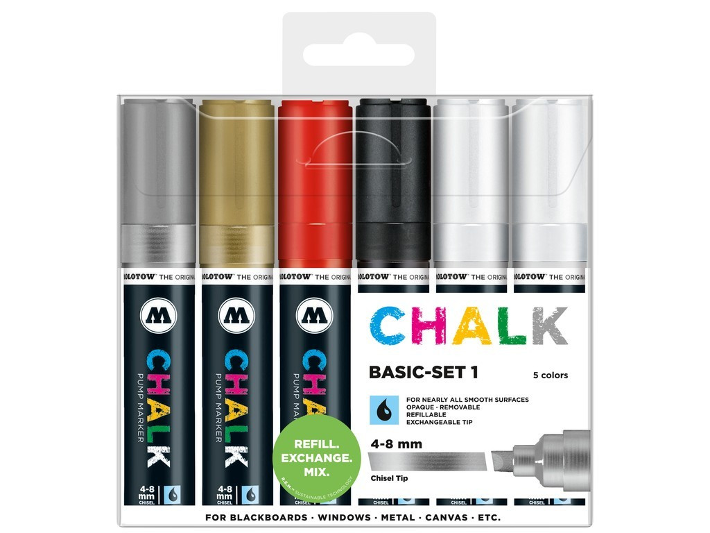 Set Molotow Chalk Marker Basic Set 1, 4-8 mm, 6 buc