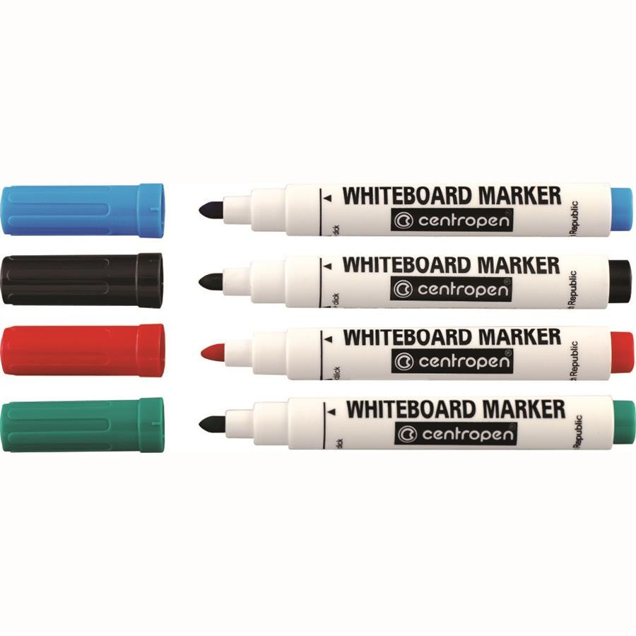 Marker Whiteboard Centropen 8559 2.5 mm Varf Rotund - Set 4 Culori