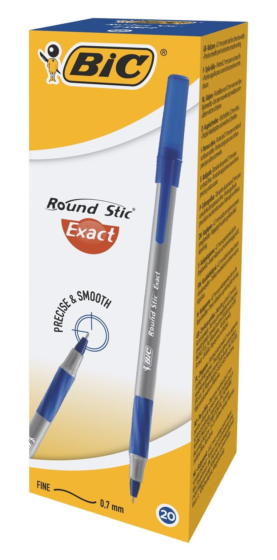 Pix BIC Round Stic Exact 0.7 mm 20 buc/cutie Albastru