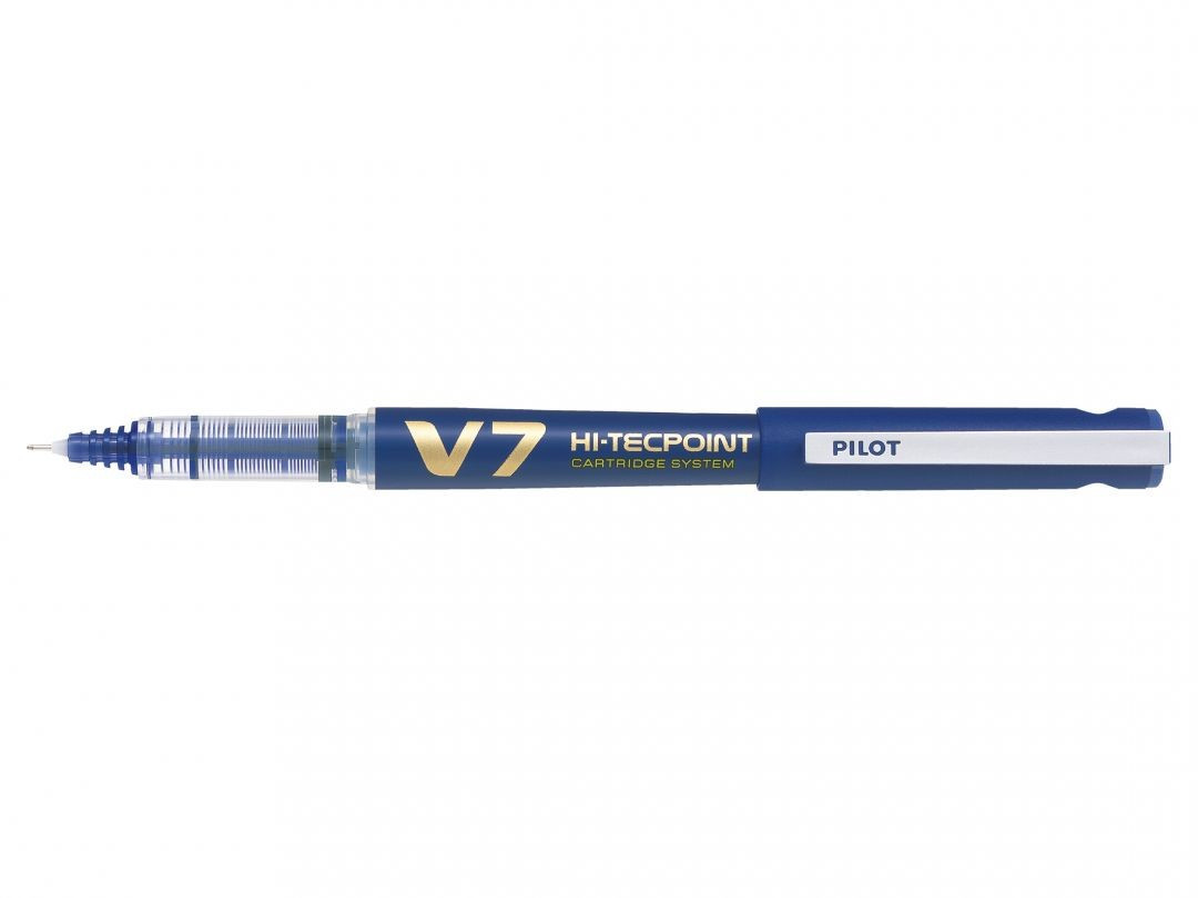 Roller reincarcabil Pilot V7 Hi-Tecpoint, 0.7 mm, albastru