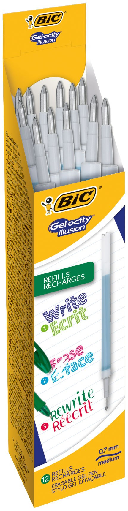 Rezerve BIC Roller Gelocity Illusion - gel termosensibil, 12 buc/cutie, verde