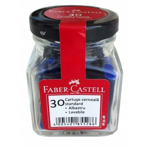 Patroane Cerneala Mici Faber-Castell 30 Buc/Borcan - Albastru