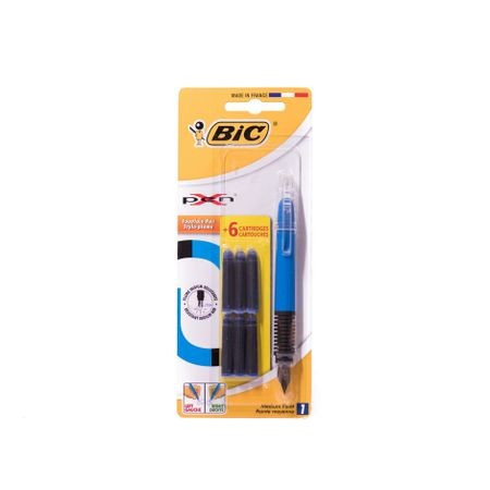 Stilou BIC XPen Standard + 6 Cartuse, 1 buc/blister, albastru