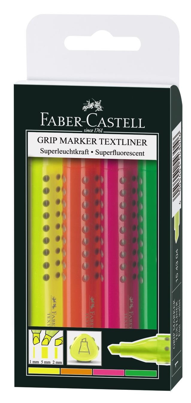 Textmarker Grip 1543 Faber-Castell - Set 4 culori