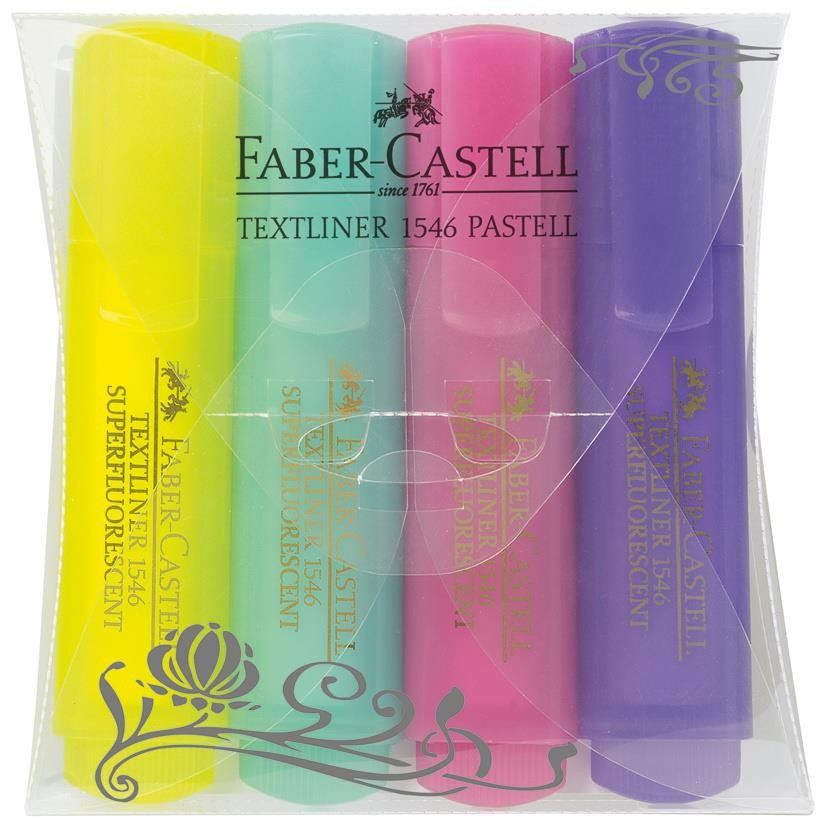 Textmarker Pastel 1546 Faber-Castell - Set 4 culori