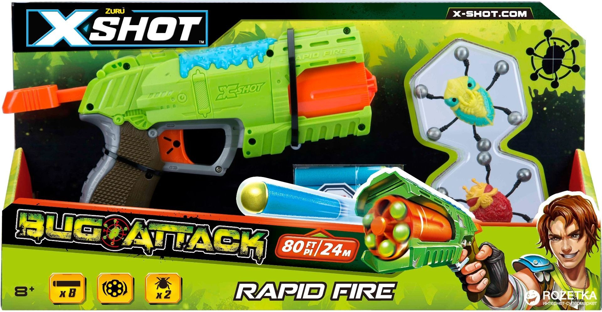 Pistol X-Shot Bugs Attack Blaster Noriel Cu Tragere Rapida