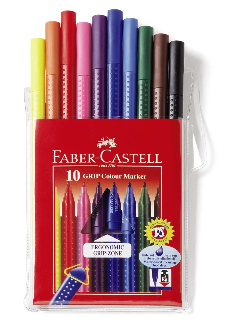 Carioci Faber-Castell Grip, 10 culori