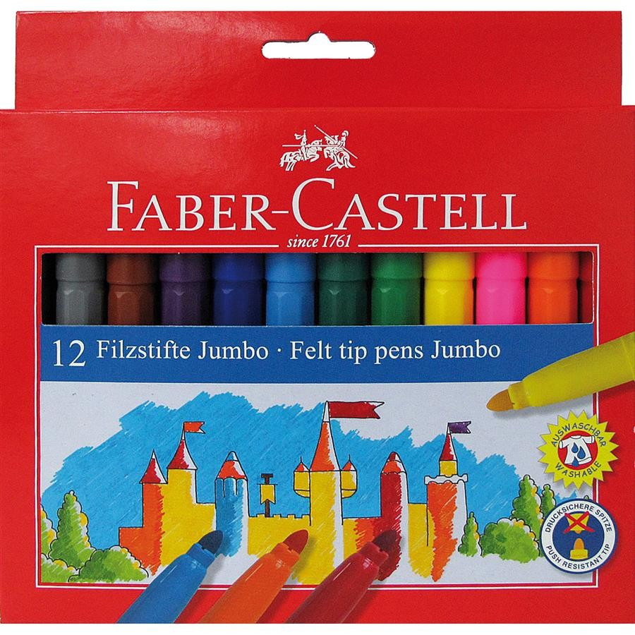 Carioci Jumbo Faber-Castell, 12 culori