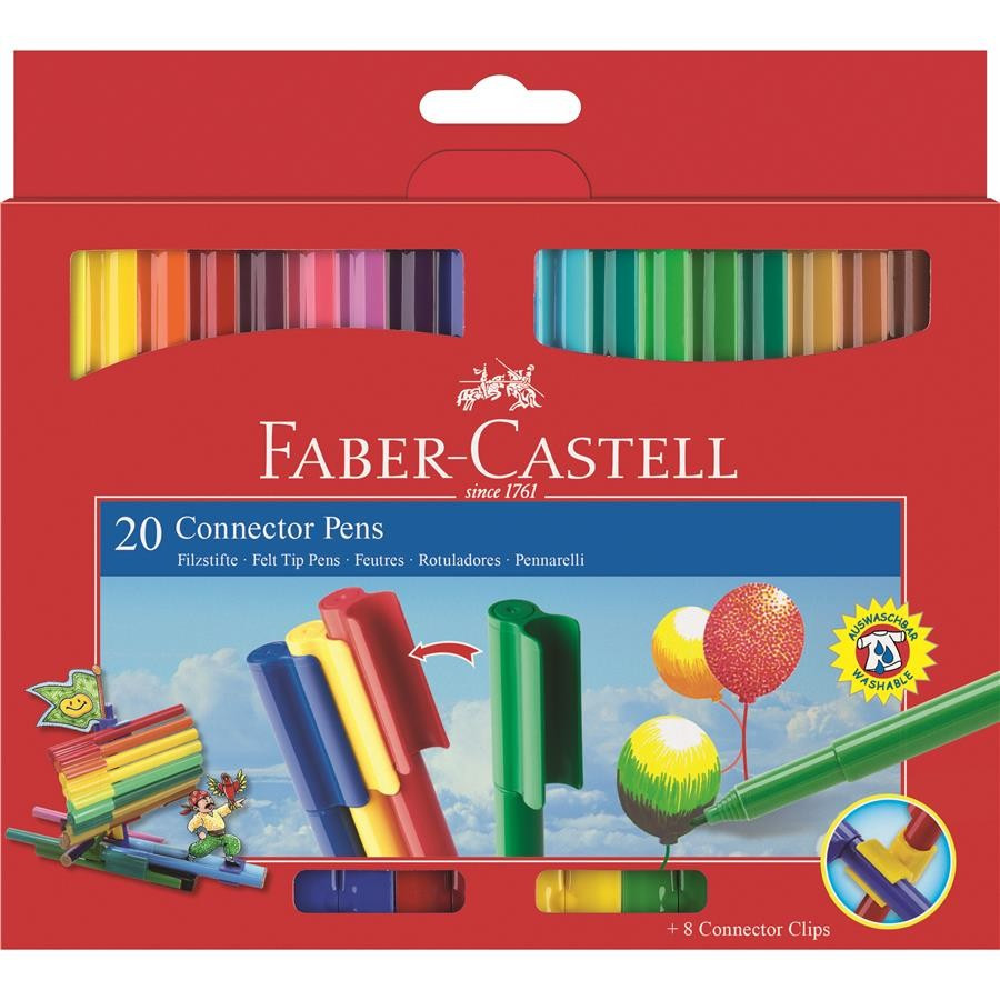 Carioci Connector Faber-Castell, 10 culori