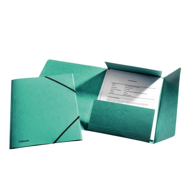 Mapa Carton Esselte Cu Elastic Lux, verde