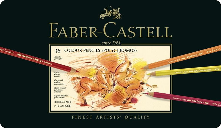 Creioane Colorate Faber-Castell Polychromos, 36 Culori, Cutie Metal