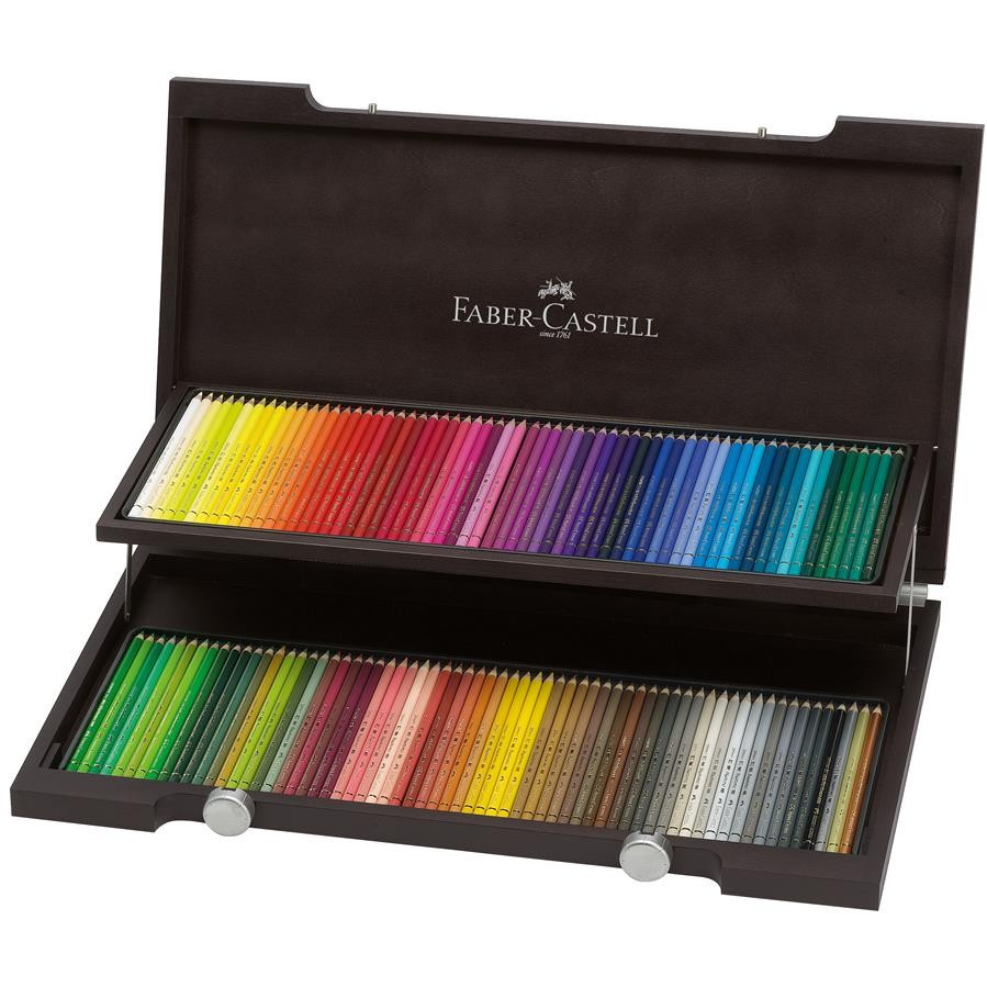 Creioane Colorate Faber-Castell Polychromos, 120 Culori, Cutie Lemn
