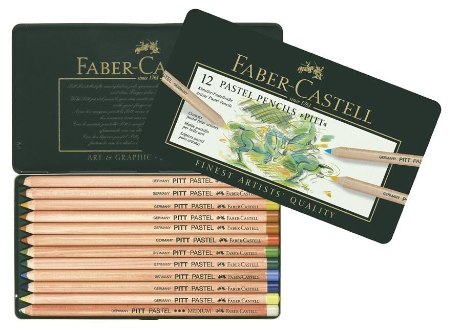 Creioane Pastel Faber-Castell Pitt, 12 Culori
