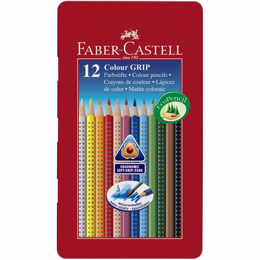 Creioane Colorate Faber-Castell Grip 2001, 6 culori