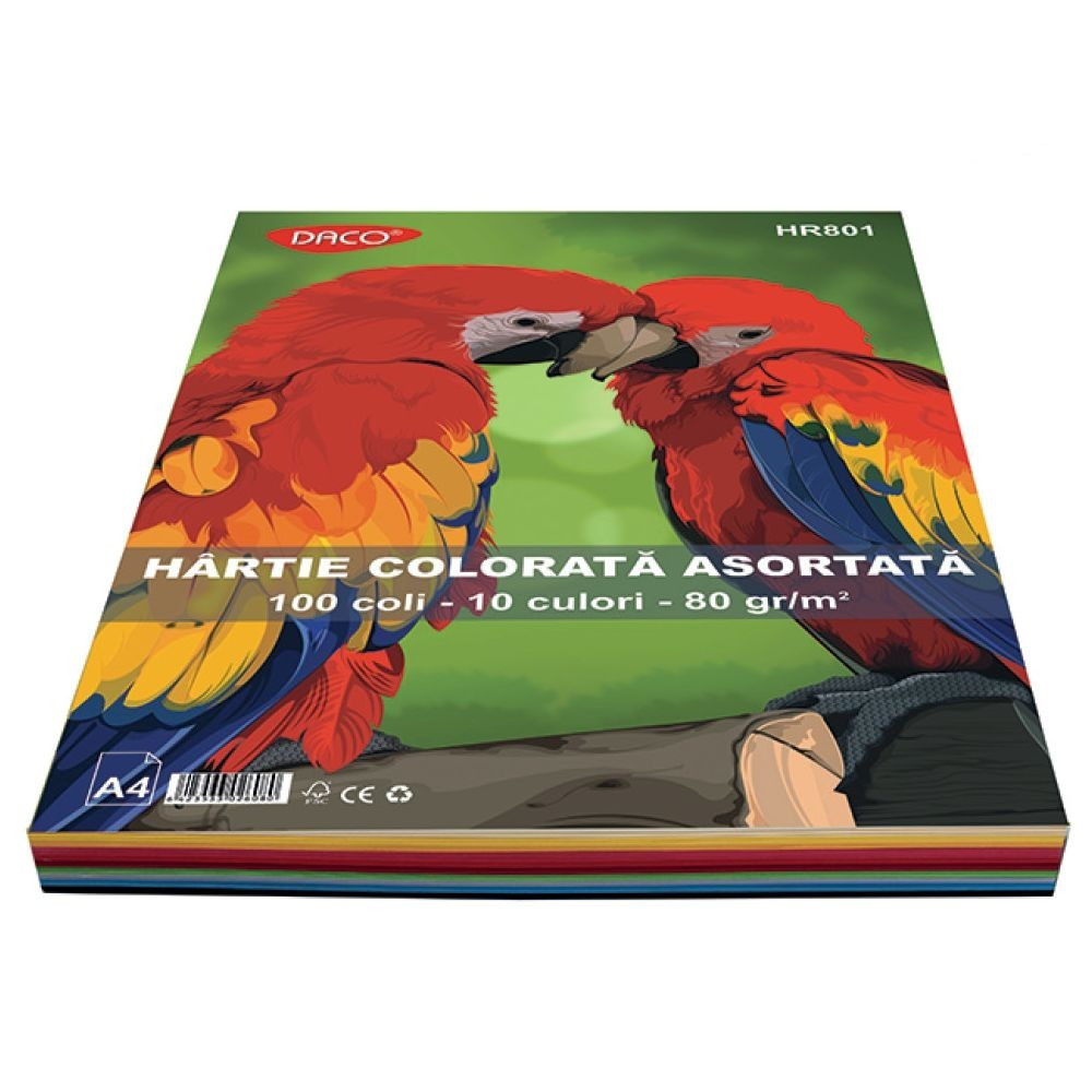 Hartie Colorata Daco Hr801 A4 100 Coli 10 Cul 80G/Mp