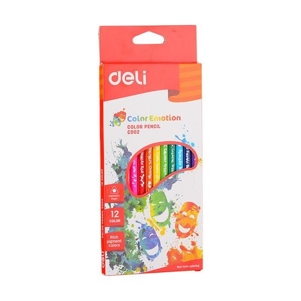 Creioane Colorate Deli, 12 Culori Color Emotion