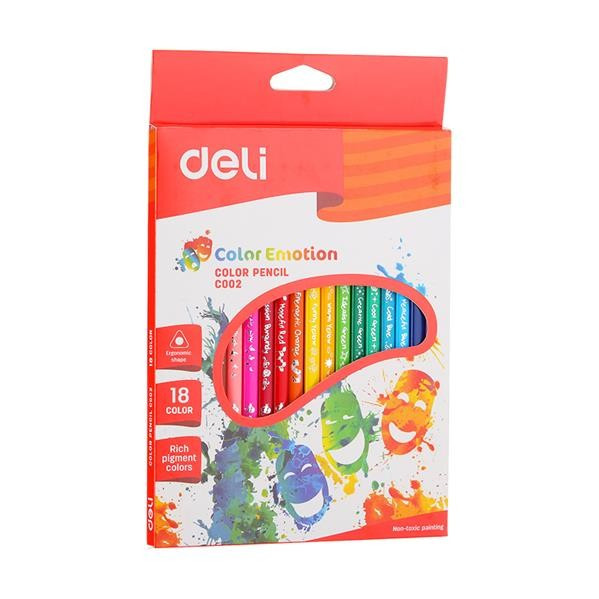 Creioane Colorate Deli, 18 Culori Color Emotion