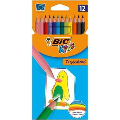 Creioane colorate BIC Tropicolors, 12 buc/set