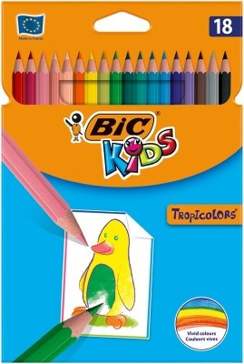 Creioane colorate BIC Tropicolors, 18 buc/set