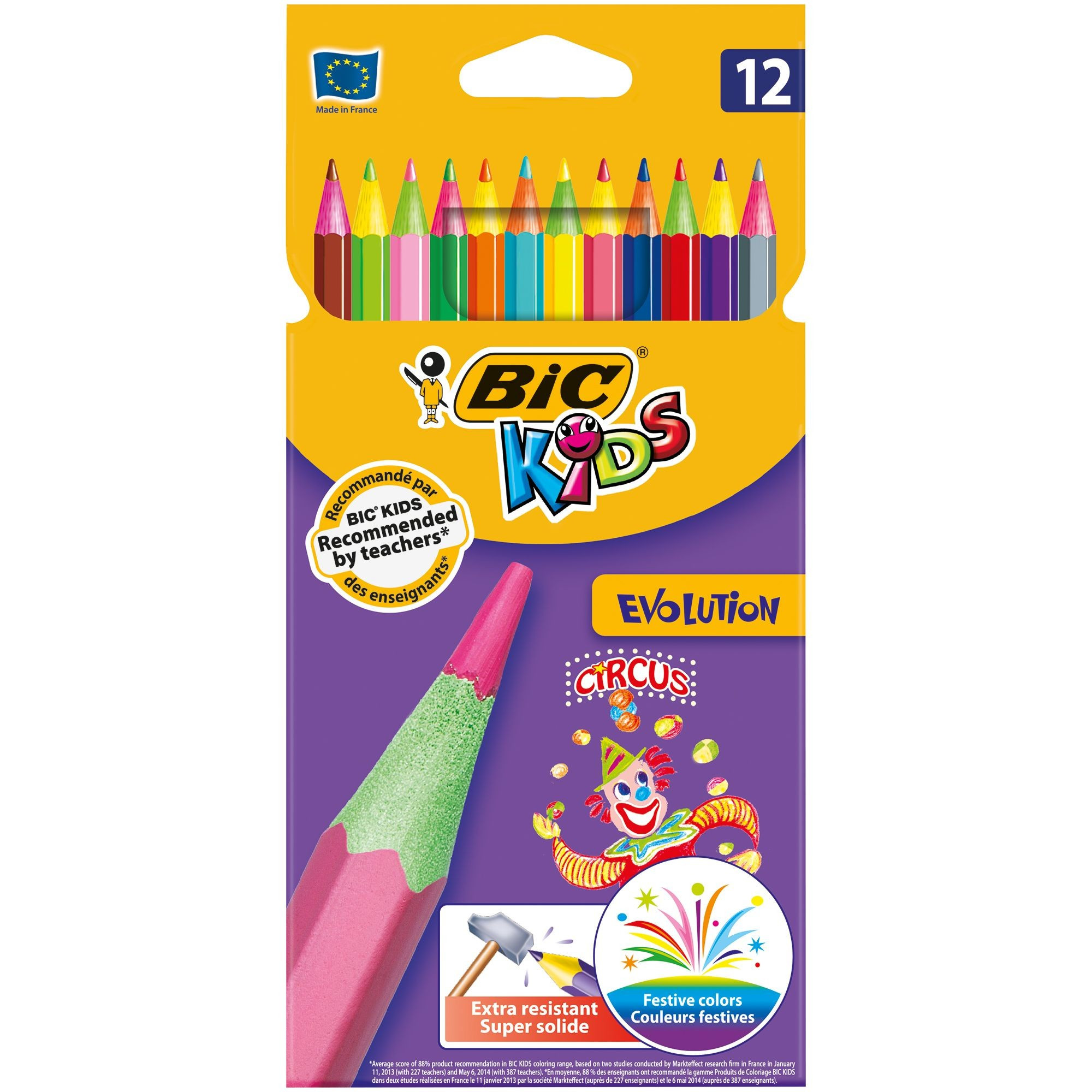 Creioane colorate BIC Evolution Circus, 12 buc/set