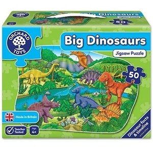 Puzzle Orchard Toys De Podea Dinozauri 50 Piese Big Dinosaurs, 50 Piese