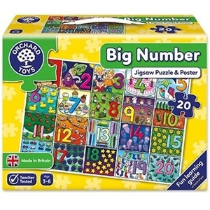 Puzzle Orchard Toys De Podea Invatam Sa Numaram Poster Inclus One Two Three,30 Piese