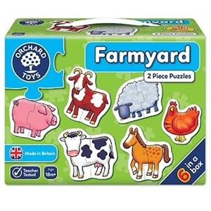 Set 6 Puzzle Orchard Toys Ferma Farmyard, 2 Piese