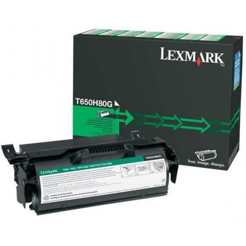 Cartus Toner Original Lexmark T650H80G, Black, 25000 pagini