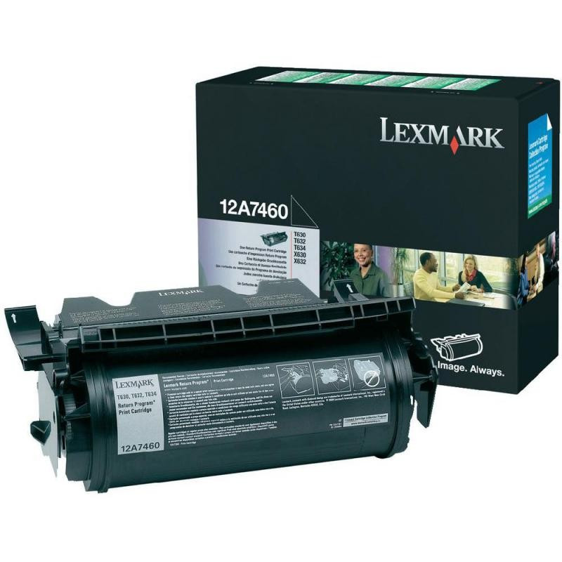 Cartus Toner Original Lexmark 12A7460, Black, 5000 pagini