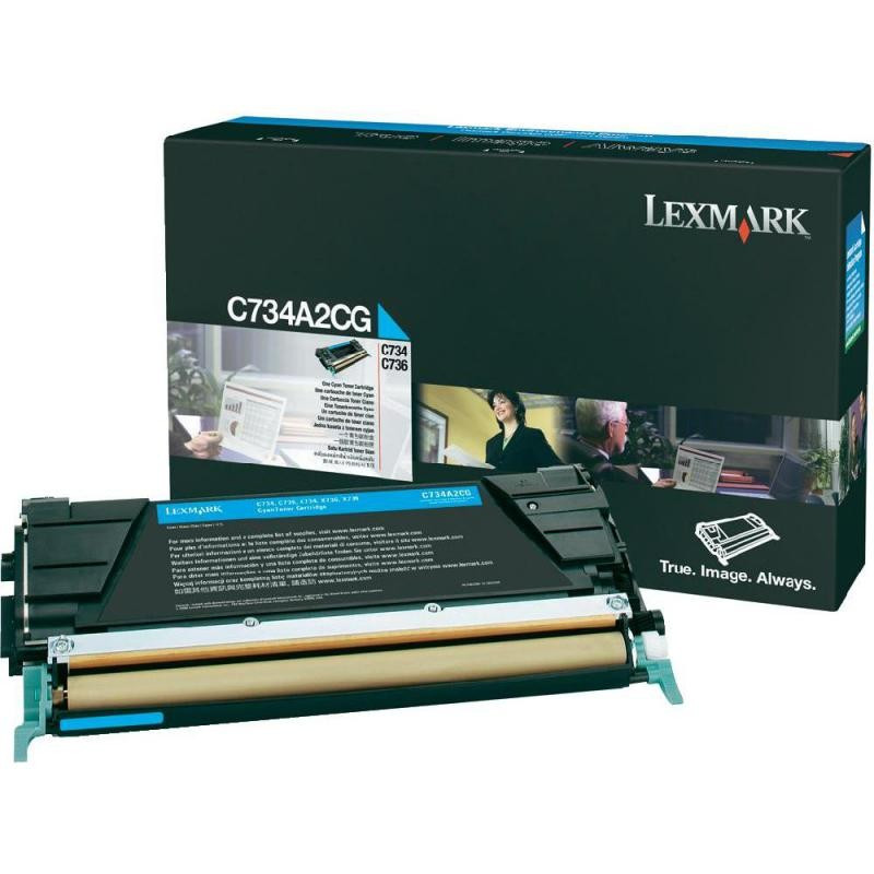 Cartus Toner Original Lexmark C734A2CG, Cyan, 6000 pagini