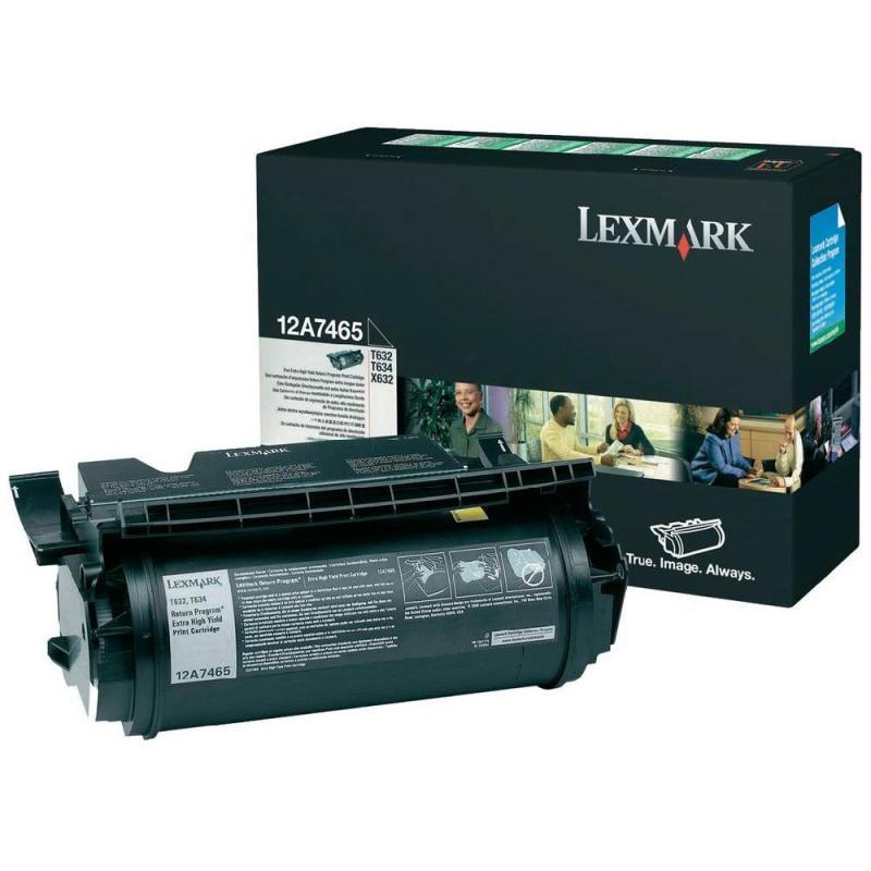 Cartus Toner Original Lexmark 12A7465, Black, 32000 pagini