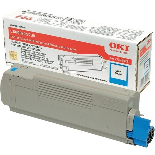 Cartus Toner Original Oki 43324423 Cyan, 5000 pagini