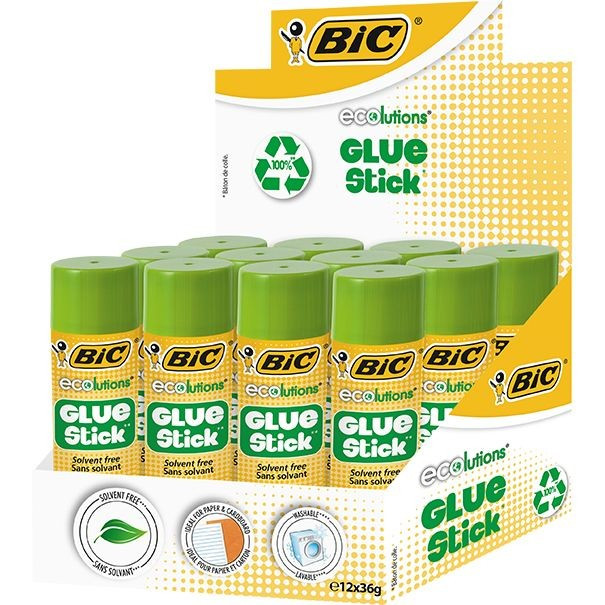 Lipici solid BIC ECO, 36 gr, 12 buc/cutie