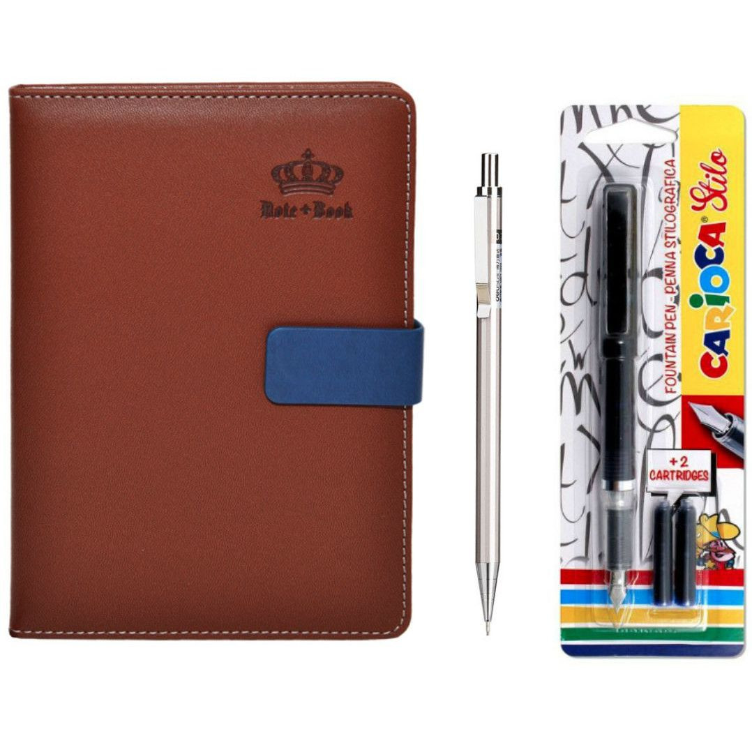 Set Agenda A5 Nedatata nebo 120 File visiniu , Stilou Carioca Stilo , Creion Mecanic, Finelinere