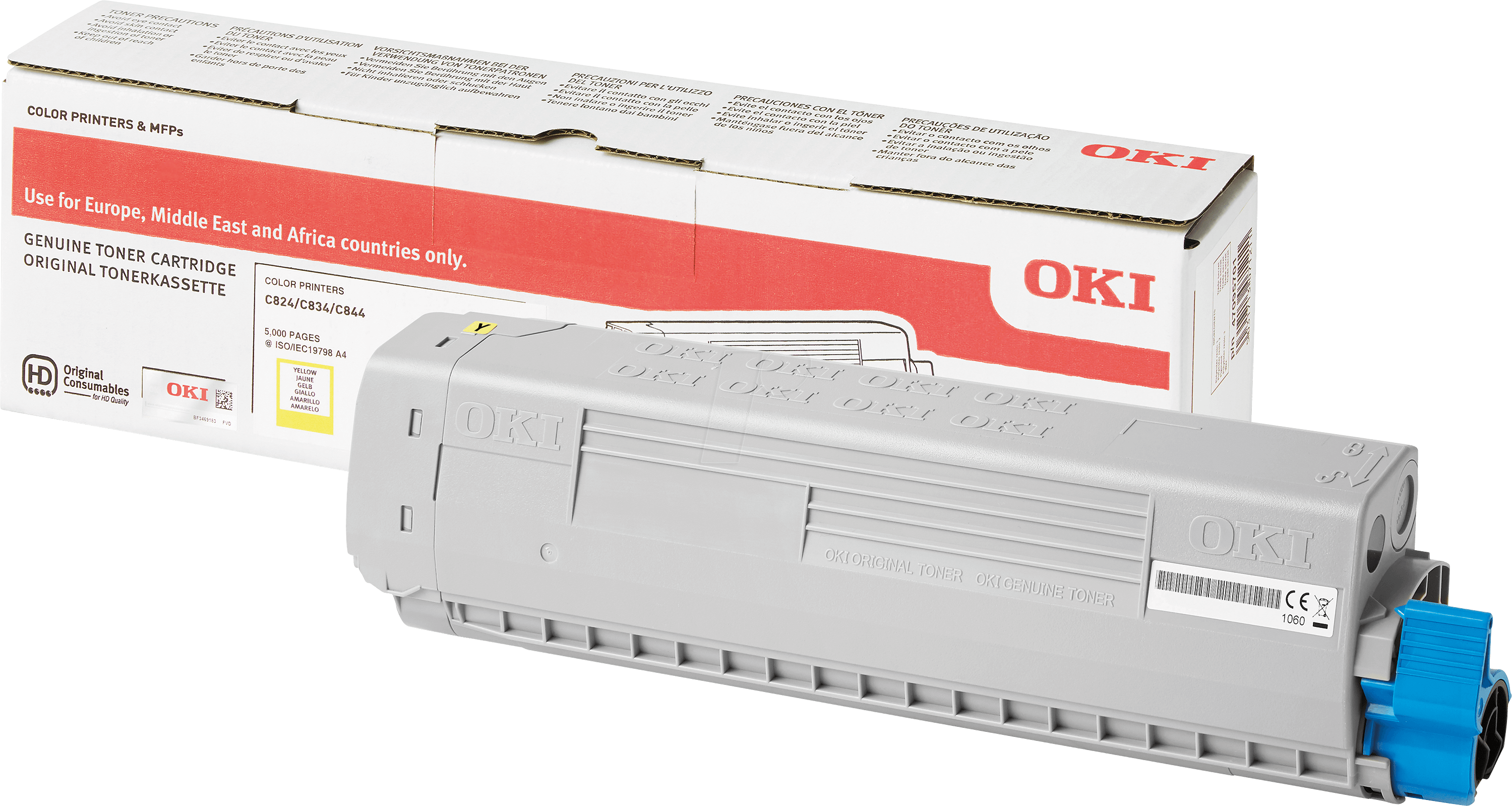 Cartus Toner Original Oki 47095701 Yellow, 5000 Pagini